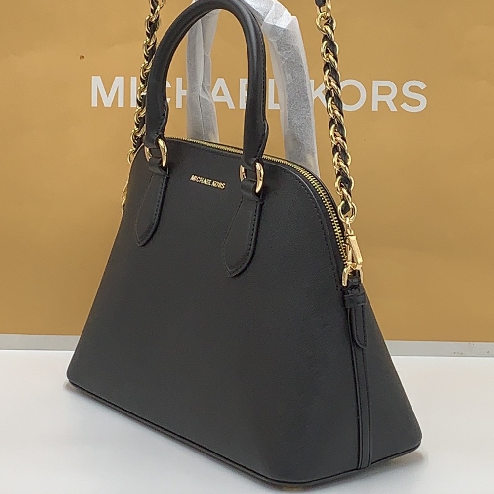 MICHAEL KORS
(NWT
Veronica Medium Saffiano Leather Dome
Satchel BLACK COLOR - Picture 5 of 14